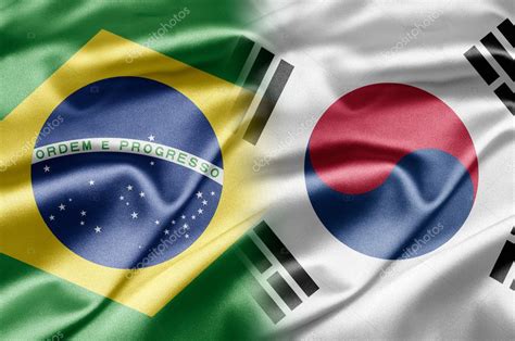 bandeira do brasil e coreia